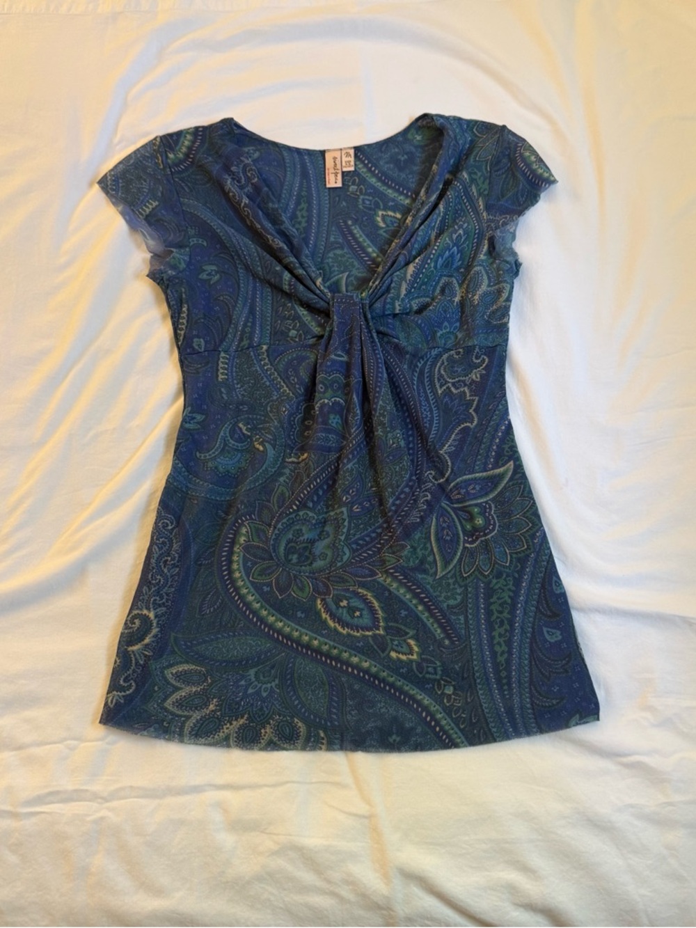 Sweet Pea blue paisley print top size M